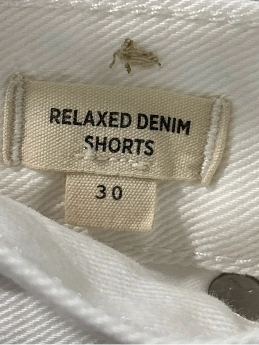 Madewell Women’s Relaxed Denim Shorts Tile White Size 30 Raw Hem Button Fly EUC